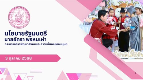 นโยบาย นายอัครา พรหมเผ่า รัฐมนตรีว่าการกระทรวง พม. (พม.ใกล้คุณ)